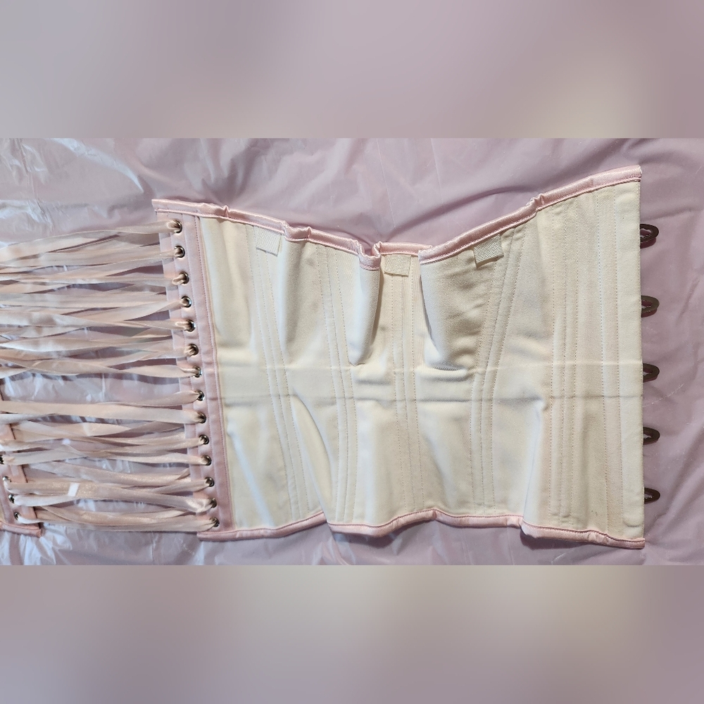 Timeless Trends 30 inch Steel Boned Hourglass Standard Length Baby Pink Corset - Picture 9 of 11
